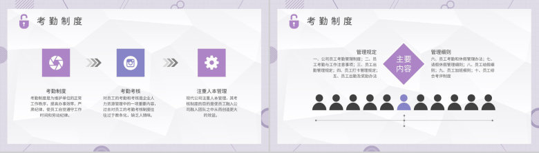 单位行政部门工作制度培训员工考勤管理制度总结PPT模板-3