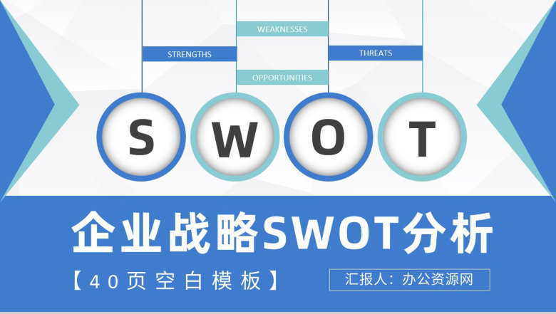 企业战略SWOT分析方法介绍项目分析报告总结PPT模板-1