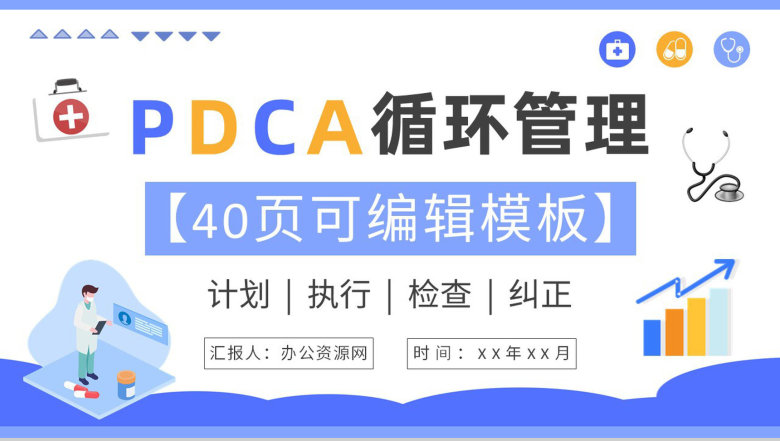 医疗行业护理PDCA管理循环品管圈案例分析汇报PPT模板-1