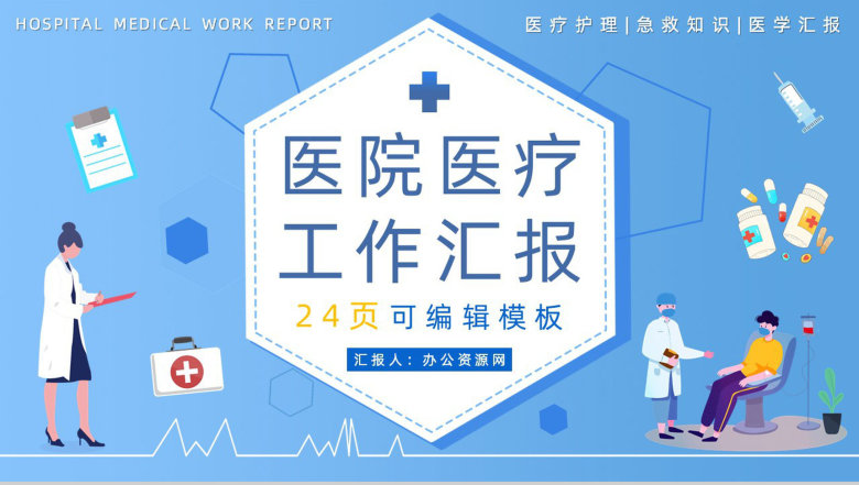 小清新医疗整形宣传工作汇报年终总结PPT模板-1