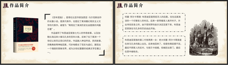 加西亚马尔克斯著名长篇小说《百年孤独》读书心得体会分享交流PPT模板-3