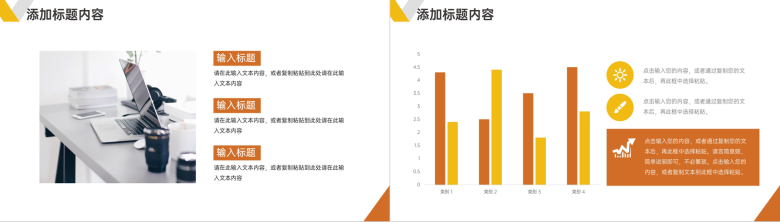 简约风橙色工作数据复盘总结汇报PPT模板-3