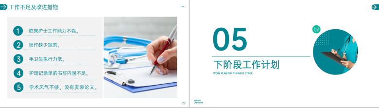 简洁绿色手术科护士医生述职报告医疗工作汇报PPT模板-12