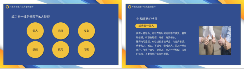 撞色商务风企业销售培训高端客户开拓方法PPT模板-5