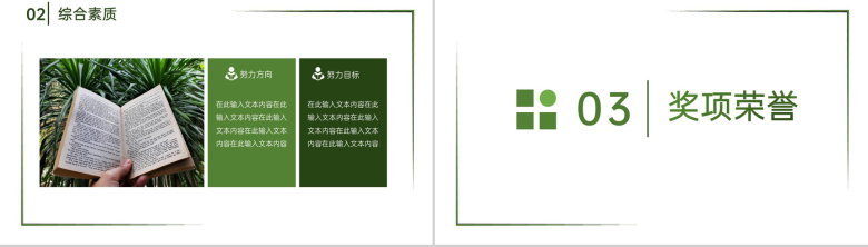 绿色简约大学生国家奖学金竞选个人奖项荣誉展示PPT模板-7