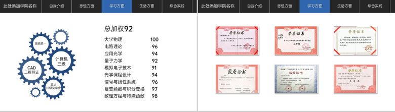 简洁蓝色清华大学奖学金申请答辩荣誉展示PPT模板-5