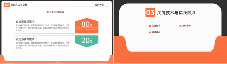 橙黑撞色大气风硕士毕业论文答辩PPT模版-7