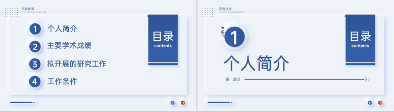 简约杰青优青学术项目申报答辩主要学术成绩PPT模板-2