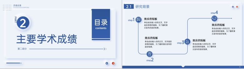 简约杰青优青学术项目申报答辩主要学术成绩PPT模板-5