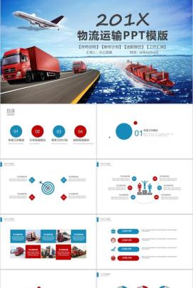 物流运输行业宣传年终总结计划汇报PPT模板