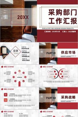 企业月度采购部门市场分析采购计划工作汇报PPT模板