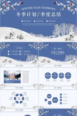 简约实用商务冬季计划汇报年度总结PPT模板