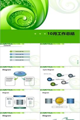 清新绿色工作总结PPT模板