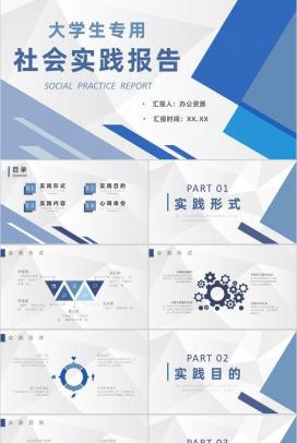 大学生暑假社会实践活动心得体会研究调查报告PPT模板