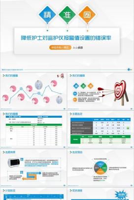 扁平化大气精准圈医学医疗医药行业汇报总结PPT模板