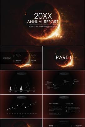 时尚高逼格星空宇宙星球工作总结报告PPT模板