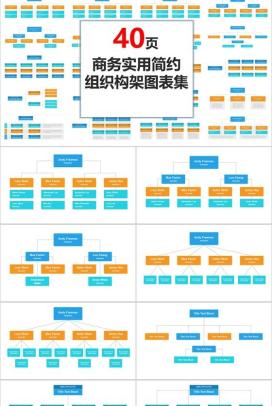 商务实用简约组织构架图表