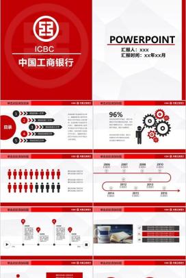 简约中国工商银行工作汇报PPT模板