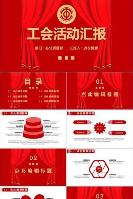 简约商务风工会活动汇报PPT模板