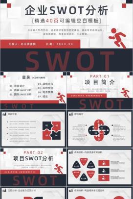 员工SWOT自我分析评价汇报个人职业案例分析培训PPT模板