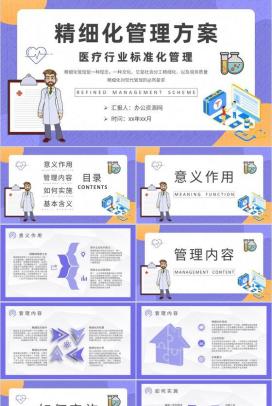 医疗行业标准化管理工作总结精细化管理方案汇报PPT模板