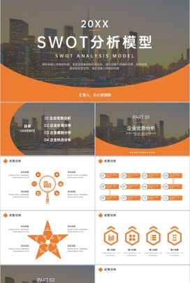 SWOT数据可视化分析项目分析专用PPT模板