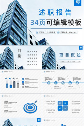 企业团队述职报告工作总结及未来规划展望汇报新员工入职培训计划PPT模板