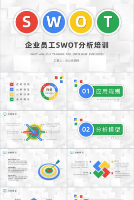 企业员工SWOT分析知识学习个人职业优劣势分析方法PPT模板