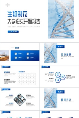 生物制药大学论文开题报告PPT模板