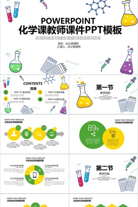 化学课教师课件实践课培训PPT模板