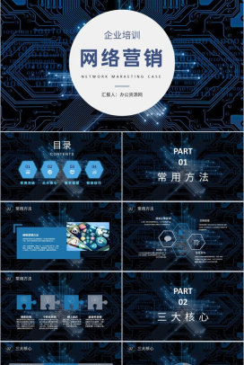 企业品牌推广宣讲员工网络营销案例培训学习心得PPT模板