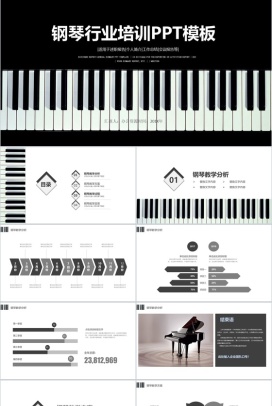 音乐艺术钢琴少儿培训PPT模板