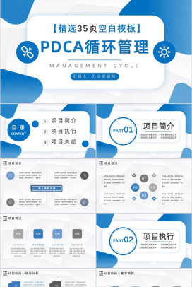 PDCA循环的四个阶段管理循环模型案例分析PPT模板