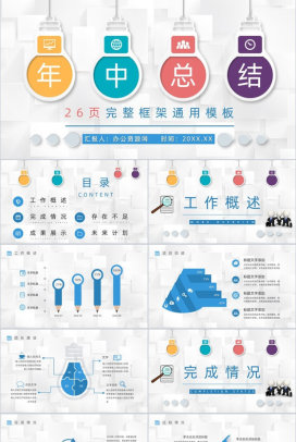 中国农业银行工作总结数据报告PPT模板