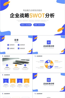 员工部门SWOT案例分析培训企业市场战略分析工作汇报总结PPT模板