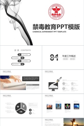 实用大气禁毒教育宣传工作总结汇报PPT模板