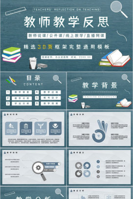 教案设计英语教师教学反思听课评课结果汇报PPT模板