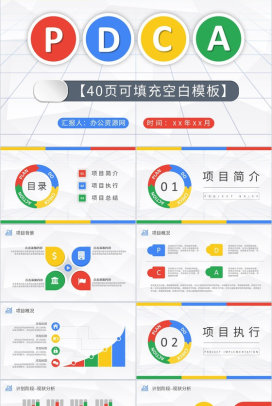 项目质量管理计划执行PDCA循环工作方法培训PPT模板