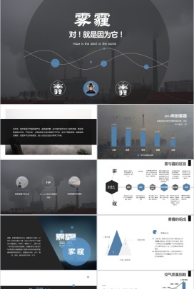 简约大气环保雾霾知识科普宣传节能环保PPT模板