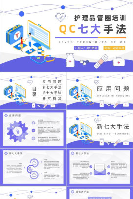 QC七大手法口诀学习医疗护理品管圈培训总结PPT模板