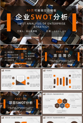 市场优势劣势机会分析SWOT分析矩阵PPT模板